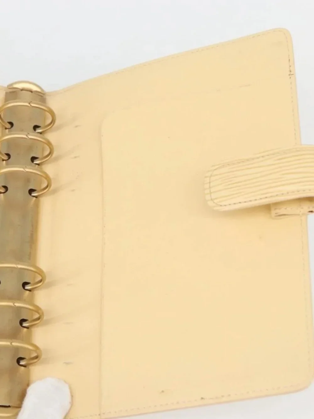 LOUIS VUITTON Epi Agenda MM Day Planner Cover Vanilla R2004A LV Auth 163109